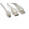 Y-Kabel, 2x USB A + Mini USB, 0.5m