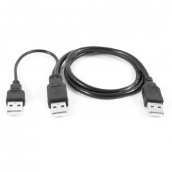 USB Y-Kabel, 3x A-Male