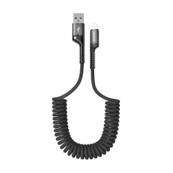 USB A - Lightning Krulsnoer 1m