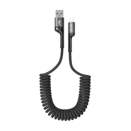 USB A - Lightning Krulsnoer 1m