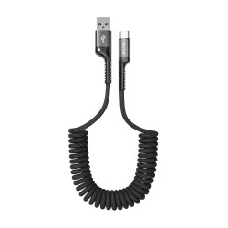 USB A - USB C, krulsnoer 1m