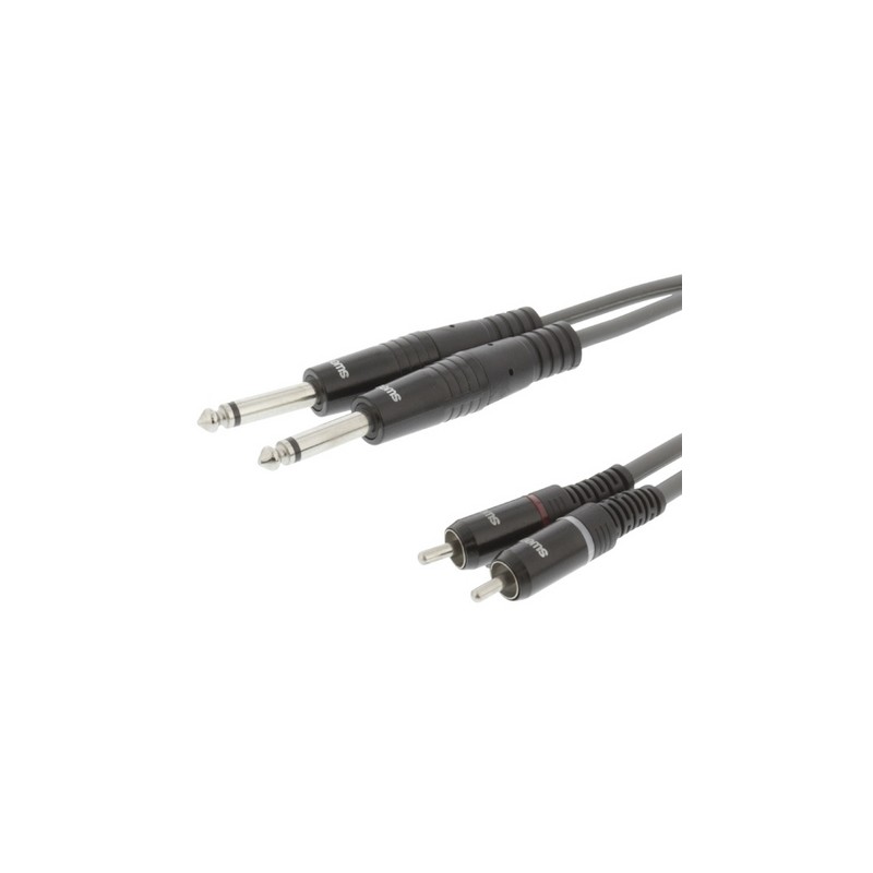 2x Jack 6.35mm - 2x RCA, 5m