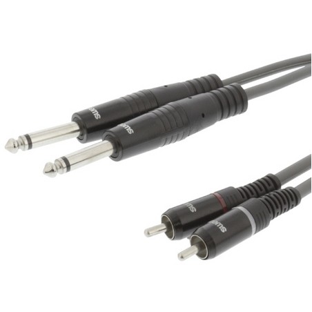 2x Jack 6.35mm - 2x RCA, 5m