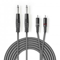 2x Jack 6.35mm - 2x RCA, 5m