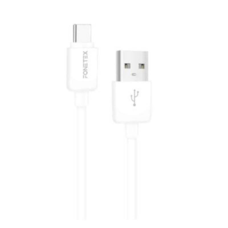USB A - USB C, 1 meter (wit)